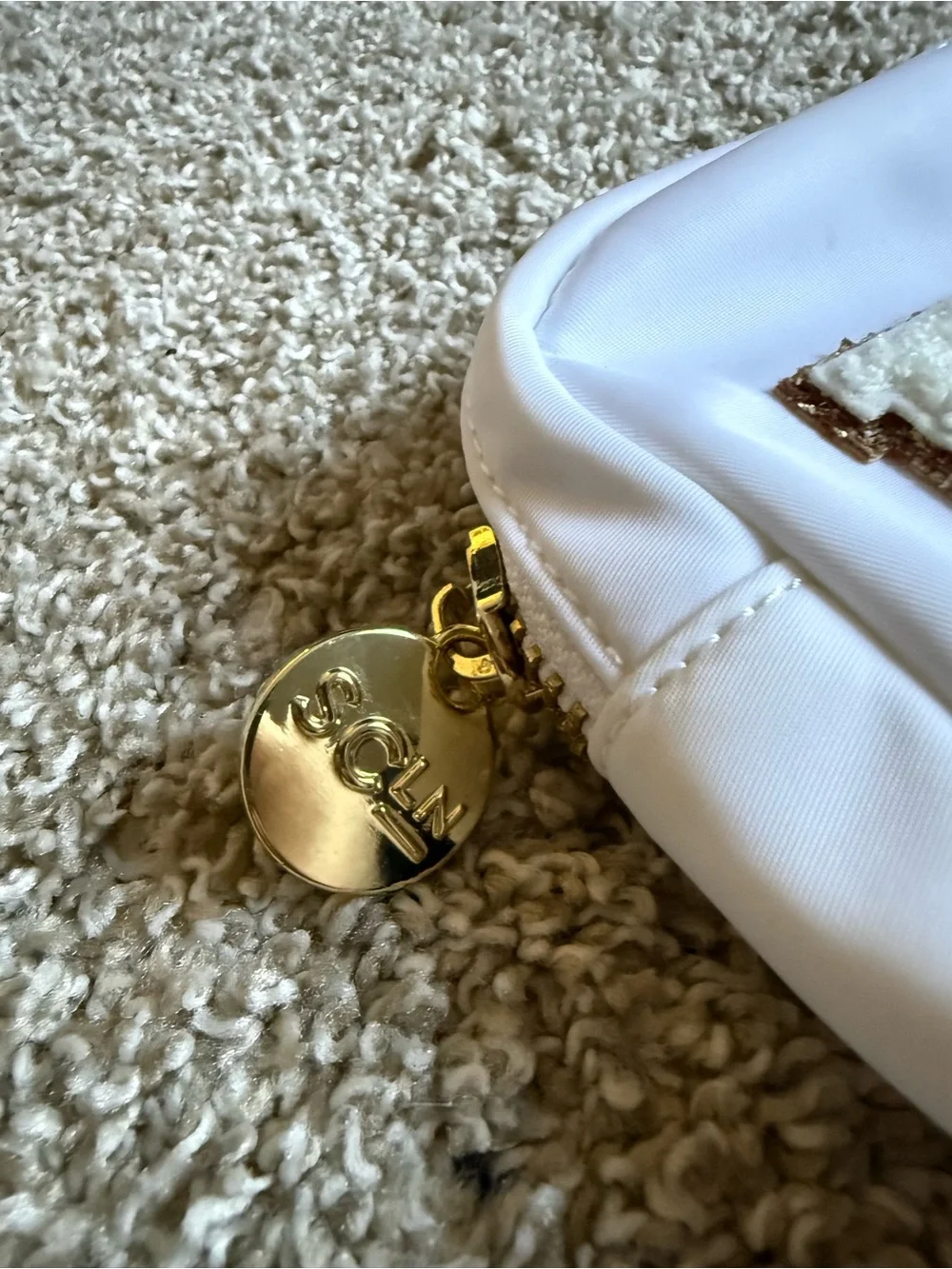 Stoney Clover Lane BRIDE Makeup Bag/Pouch with White and Gold Glitter Lettering